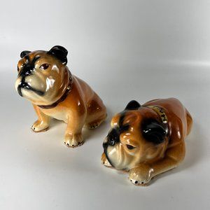 Vtg Marston Mack Bull Dog Salt Pepper Shakers Ceramic California Lot of 2